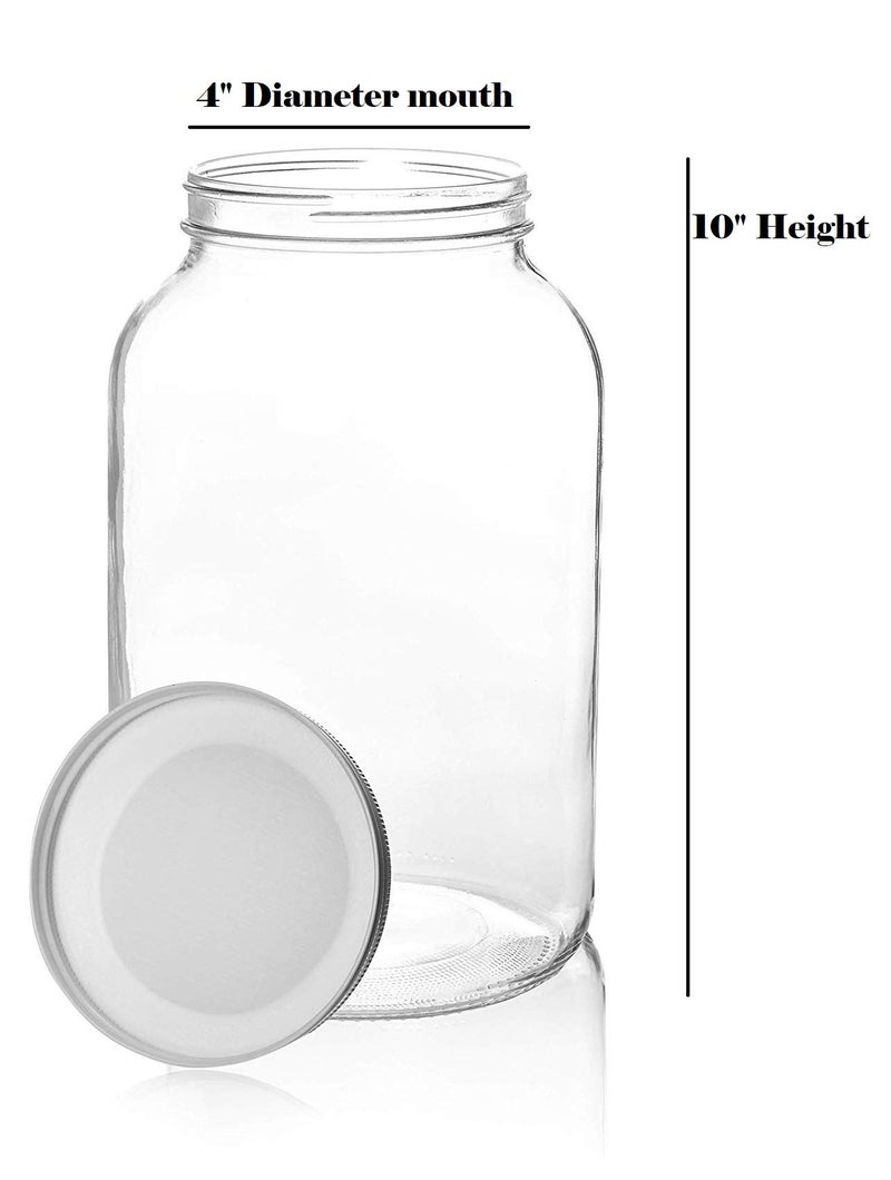 kitchentoolz Gallon Jar 1 Gallon Glass Jar with Lid â€“ Gallon Mason Wide Mouth Large Glass Jar for Fermenting, Pickling, Canning, Water Glassing Eggs, Kombucha, and Food Storage â€“ BPA-Free, Made in USA - Image 2